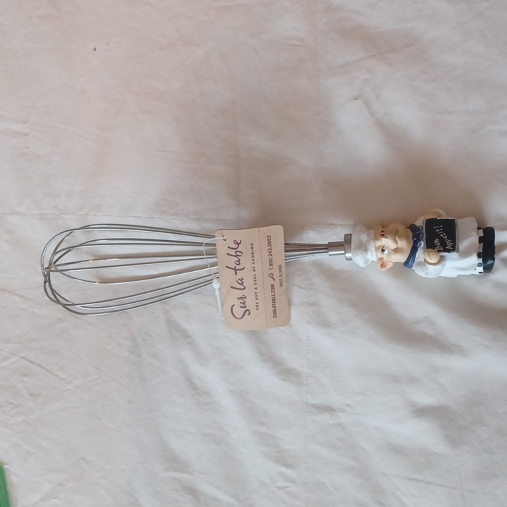 SUR LA TABLE wire whisk  pig chef new with tag